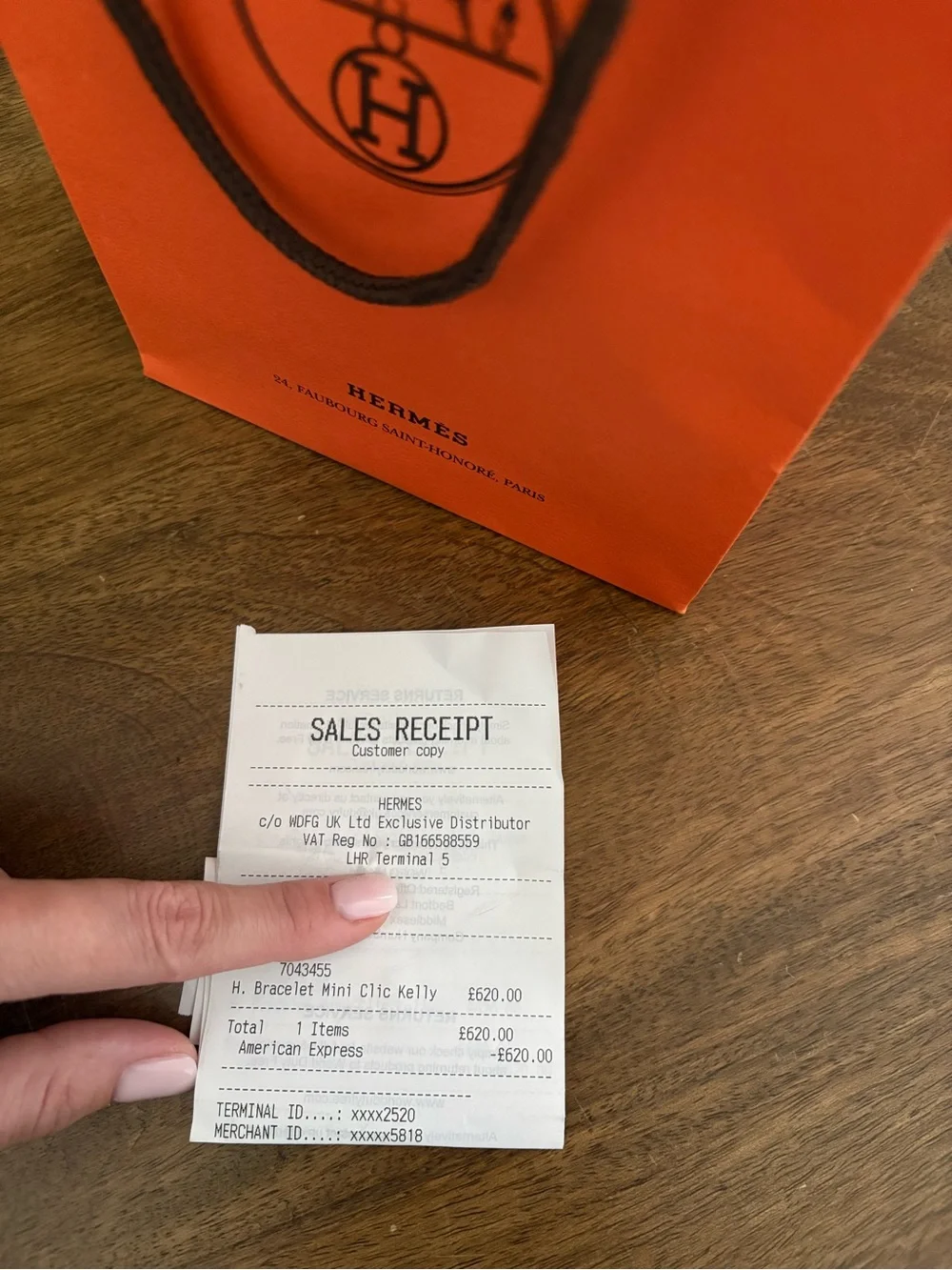 Hermes Bright Orange Empty Gift Bag and Box Set with Brown Ribbon NWOT